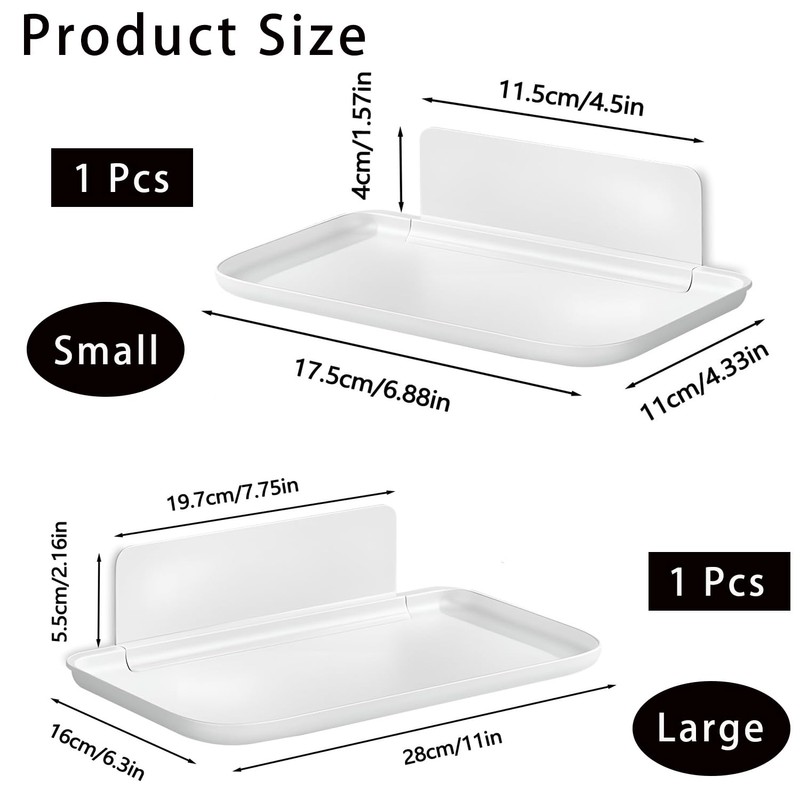 Zisqerts Foldable Wall Shelf for Bathroom & Kitchen, 2 Pcs