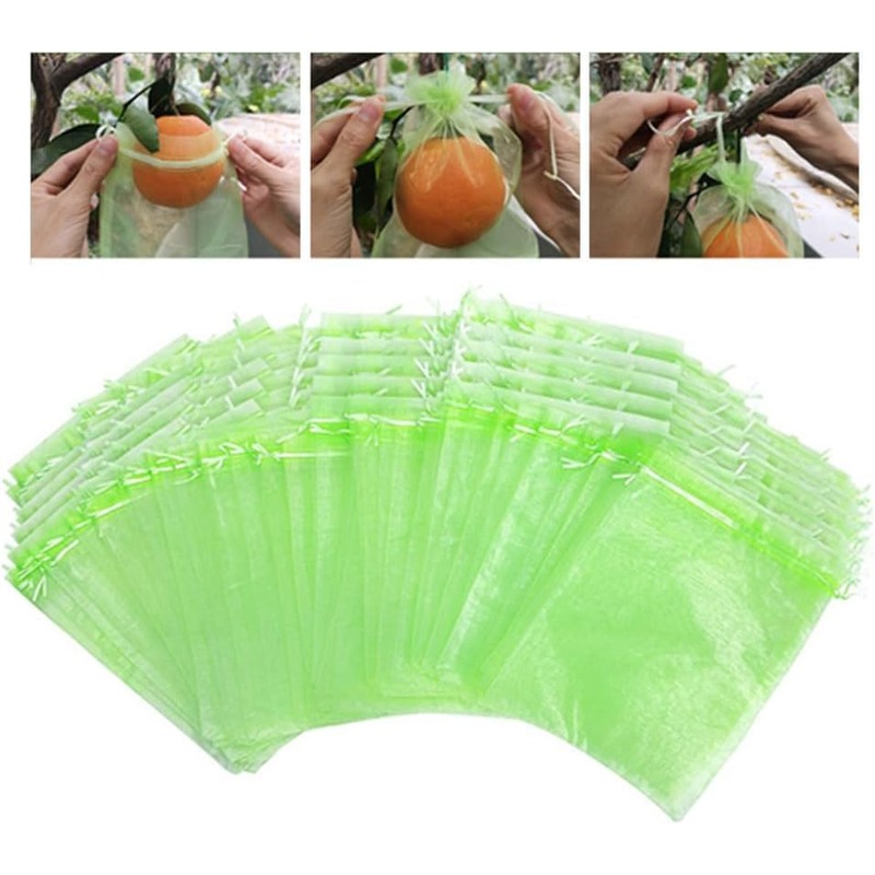 100 Pcs Fruit Protection Bags, CAASFOOY 6.7×9inch Fruit Grape Protective
