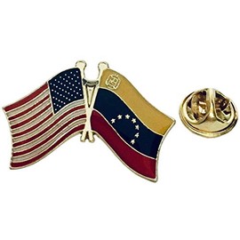 Trade Winds Wholesale Pack of 6 USA 50 Star & Venezuela 7 Star with Crest Flag Bike Hat Cap Lapel Pin