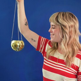 DADO Disco Ball Planter - Disco Planter for Indoor Plants- Disco Ball Plant Hanger - Unique Plant pots - Boho Disco Ball Hanging Planter - Planters for Indoor Plants (Gold, 4")