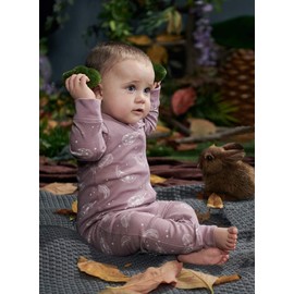 Owlivia Organic Cotton Baby Boy Girl Zip up Sleep N Play, Footless, Long Sleeve(3-6 Months, Feather Mauve)