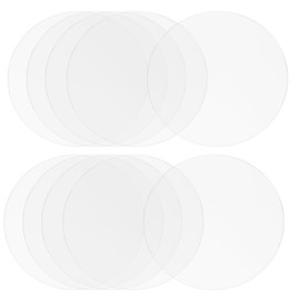 Hitefu 10 Packs Clear Circle Acrylic Sheets, 3.5 Inch Transparent Plexiglass Circle Panels, 3mm Thick Arcylic Discs fos Signs, Photo Picture Frame, Art Craft, DIY Display Projects