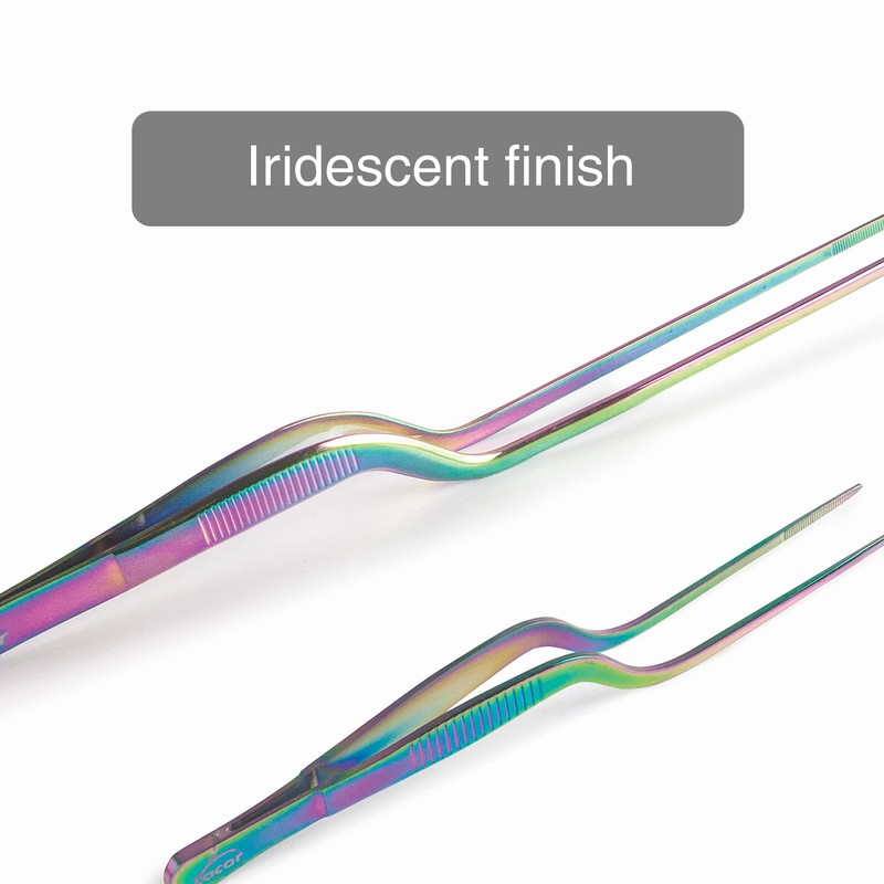Lacor - 62873 - Rainbow Precision Plating Kitchen Tweezers, 18/10
