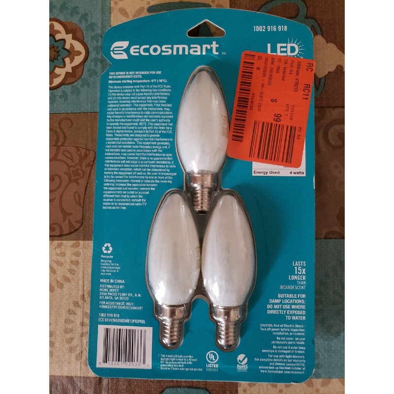 Eco-Smart 40W Equivalent B11 Candle Dimmable Daylight - Pack of