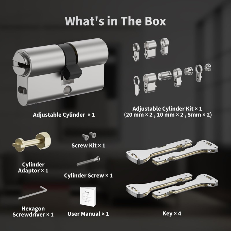 Aqara Adjustable Cylinder for Aqara Smart Lock U200, Universal Fits