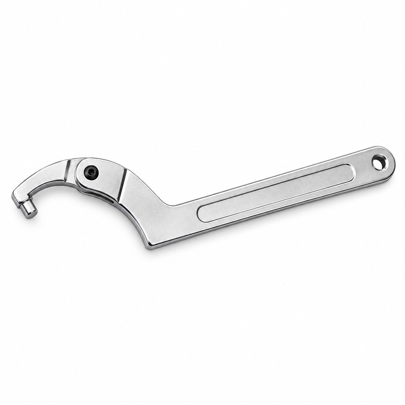 Adjustable Hook Spanner Wrench for Metal Fasteners – Chrome Vanadium