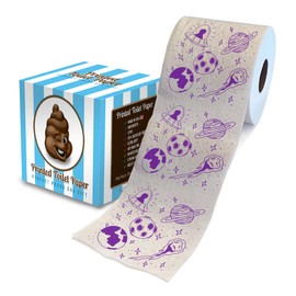 Printed TP Space Pattern 2 Ply Toilet Paper Bathroom Tissue - Novelty Purple Bath Tissue Roll - Funny Toilet Paper for Home Decor, Potty Gag Gifts, Prank and Hilarious White Elephant - 500 Sheets