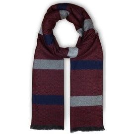 Livativ Bleu Nero Luxurious Winter Scarf for Men and Women – Large Selection of Unique Design Scarves – Super Soft Premium Cashmere Feel Black Burgandy Checked + Navy Grey Stripes