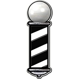 PAIR OF 24" TALL BARBER POLES NEW BLACK AND SILVER STYLE VINYL DECALS FOR SALON SHOP WINDOW WALL NICE GRAPHIC