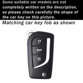 ontto 3-Button Key Fob Cover Compatible with Toyota Flip Folding Remote,Soft TPU Key Shell for Collara Yaris Camry RAV4 Verso Auris Purple