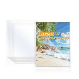Clear Sheet Protectors, 8.5 x 11 inches, 24 Pack, 1mm Thick
