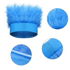 Geyoga Hairy Costume Set Fuzzy Headband Wig Striped Knee Socks Tutu Skirt Bead Necklace for Carnival Cosplay Party Supplies (Classic Style, Small)