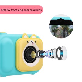 Kids Digital Camera, 2.4 Inch LCD Screen, 48MP Dual Lens, Multiple Recording Modes, Colorful Appearance Fun Cartoon Camera for Toddlers, Children Camera (-2214240018012)