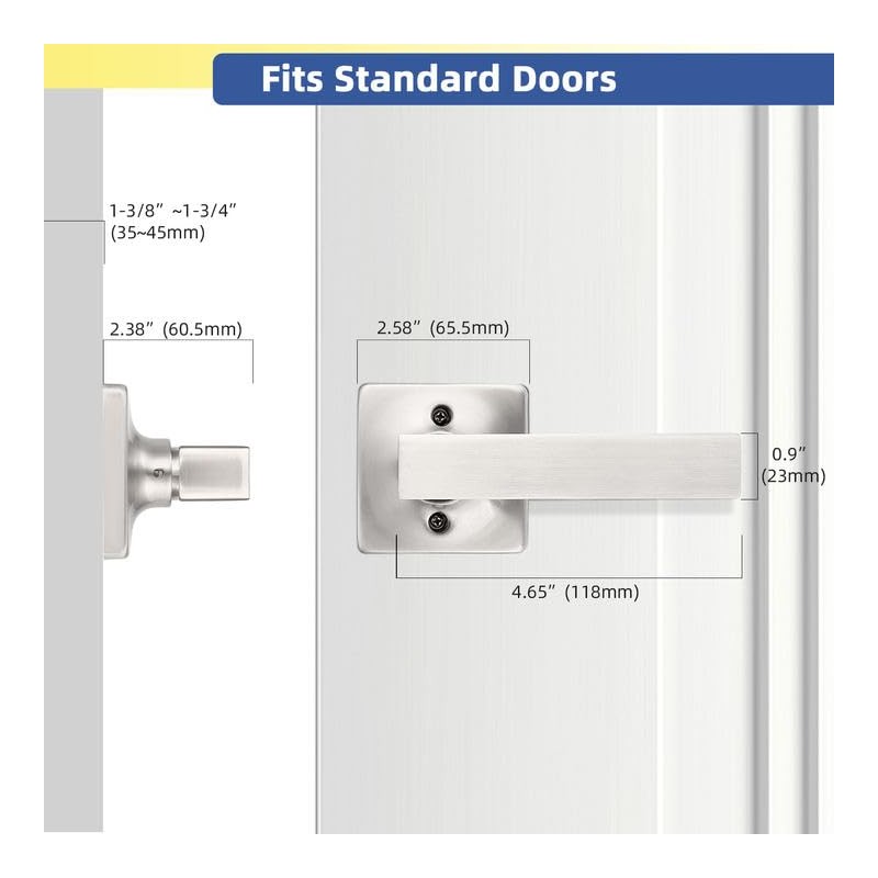 GOBEKOR 1 Pack Brushed Nickel Dummy Door Handle,Single Sided Lever