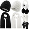 Suhine 8 Pcs Winter Beanie Hat Scarf Gloves Ear Warmer