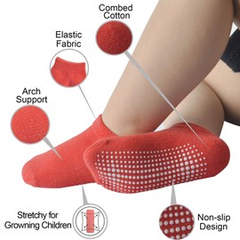 EPEIUS Baby Socks Low Cut Non-Slip Socks for Newborn Girls Boys Ankle Socks with Grips Value Pack 12 Pairs,Grey/White/Purple/Red/Pink,0-6 Months