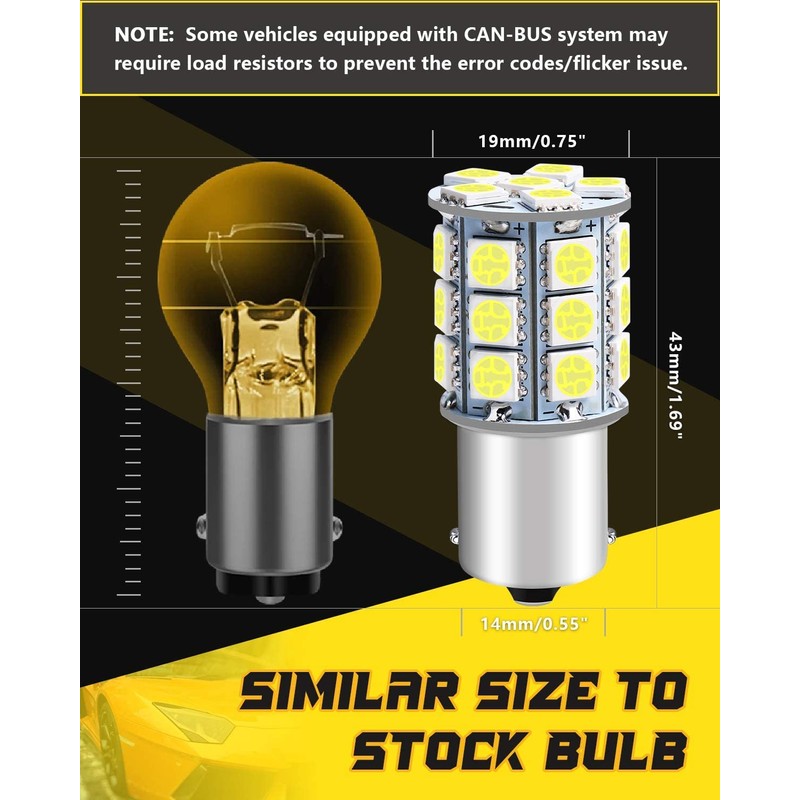 Qoope 1156 1141 LED Bulb Warm White Super Bright 1003