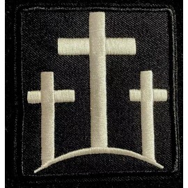 NW Tactical Gear Triple Cross Christian Hook Motorcycle Iron On Patch +STICKER