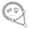 Silver Dog Chain Collar Stainless Steel Silver Dog Collar Adjustable