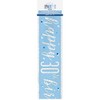 9ft Foil Glitz Blue & Silver 30th Birthday Banner