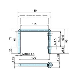 Joe Prince 竹下 Stainless Steel Round Bar Handle (Say Type) φ 10 1 Piece H – 135 – SUS – 2 
