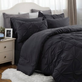 Bedsure Full Size Comforter Sets - Bedding Sets Full 7 Pieces, Bed in a Bag Black Bed Sets with Comforter, Sheets, Pillowcases & Shams, Adult & Kids Bedding