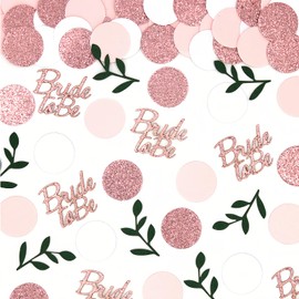 100 Stück Bride to Be Konfetti-Set | JGA Deko Streudeko in Rosagold & Rosa (2,5cm Ø) mit Glitzereffekt – Dekoration für Hochzeitstische, Junggesellenabschied