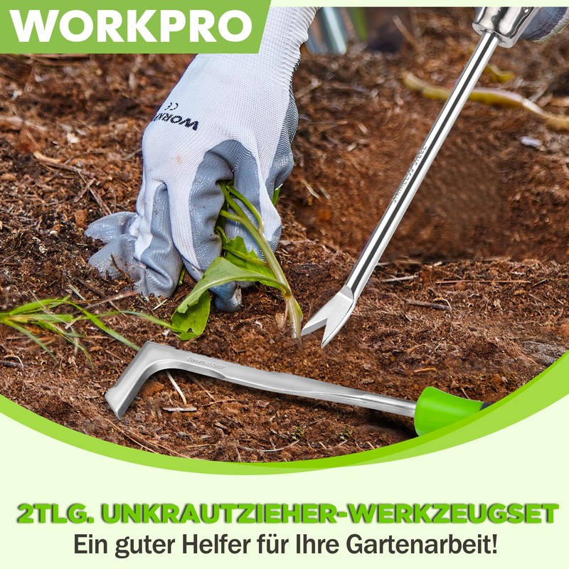 WORKPRO Weed Cutter 2-Piece with Handle, Weed Remover Tool Set