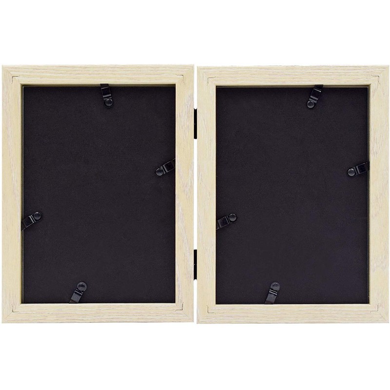 Frametory, 5x7 Double Picture Frame Hinged 2 Photos Frame Collage,