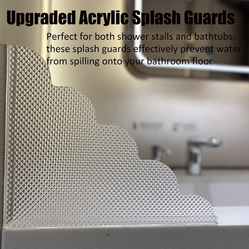 MIOIO 2PCS Shower Splash Guard for Bathtub Corner, 9.1 x