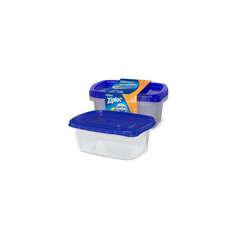 Ziploc 70941 Recipiente cuadrado grande de 9 tazas, 2 unidades