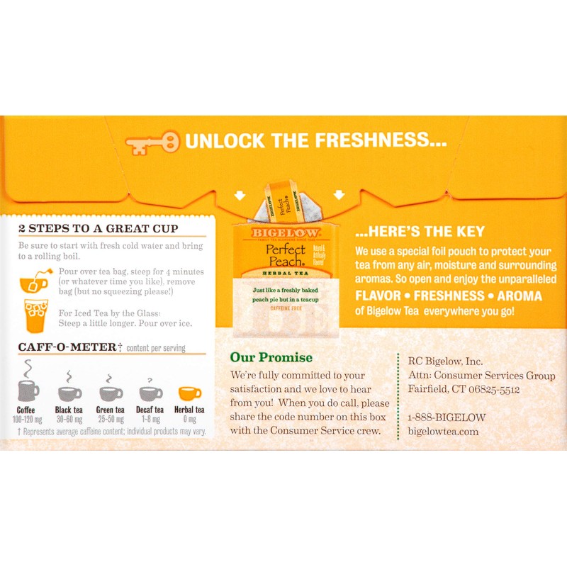 Bigelow Tea Peach Tea, 20 Count