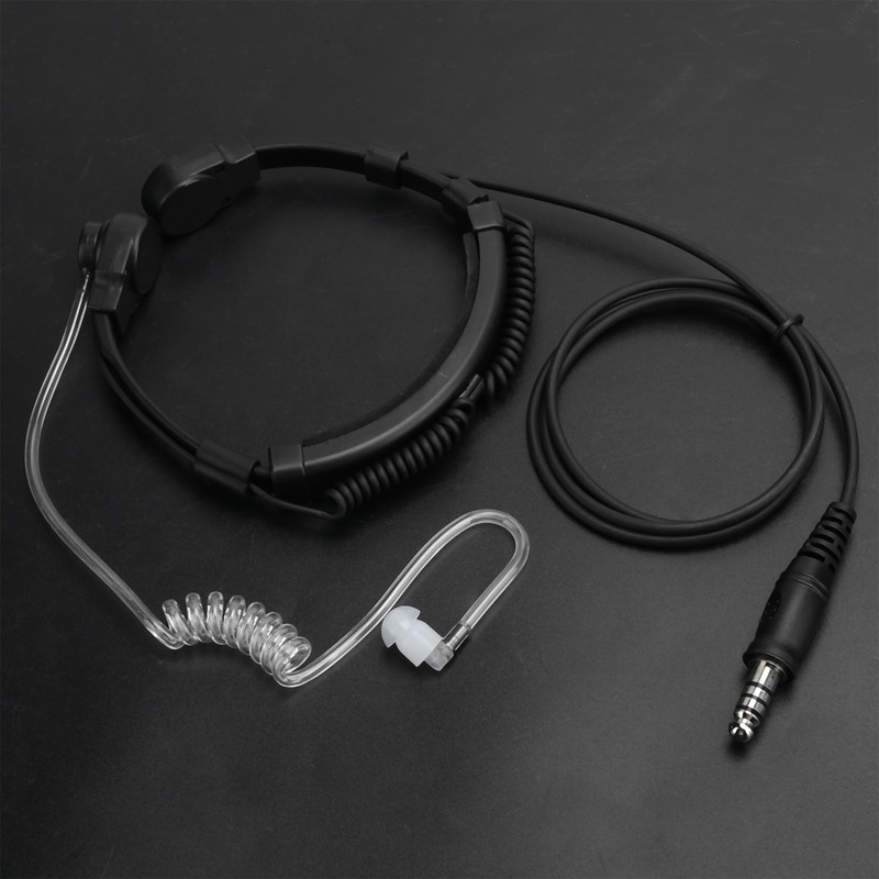 Telescopic Throat Vibration Microphone Earphone Headphone for Walkie Talkie Radio