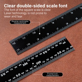 WUTA Carpenter Square, L Square Ruler Framing Carpenters Square Stainless Steel Woodworking Square, Right Angle Ruler Combo Square (12 Inch*8 Inch)