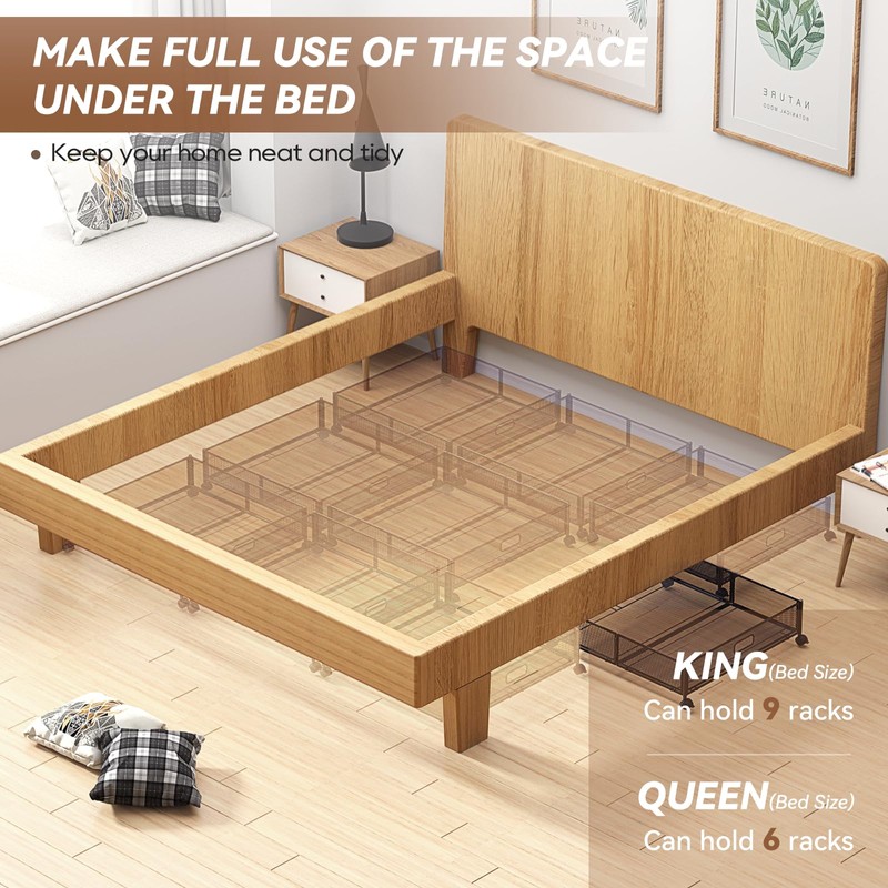 PHINOX Under Bed Storage Containers with Wheels - Shoe Storage