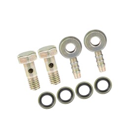 RATCHROLL Banjo Bolt M6x1 Banjo Hose Barb Bolt Fittings Brake Line Fitting Adapter with Copper Washers for Motorcycle Car (Set of 2) Replacement Car Parts