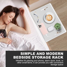 FABIEN SIEFFERT,Bedside Shelf for Bunk & Loft Beds,College Dorm Room and Kids Room Essentials,Bed Side Table Tray Organizer,Clip On Nightstand,White