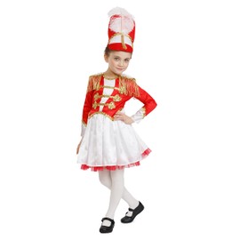 Dress Up America Drum Majorette Costume for Girls - Marching Band Uniform for Kids Red
