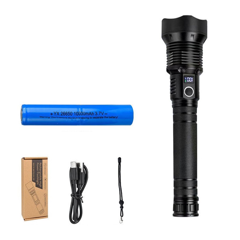 MANGOKKA Flash Light Rechargeable, 2000 Lumens LED Flashlights, Zoomable Tactical