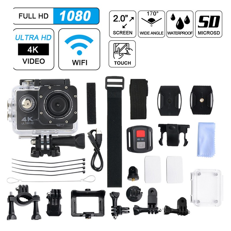 4K 30FPS 2.0inch LCD Screen Action Camera Underwater 30M Waterproof