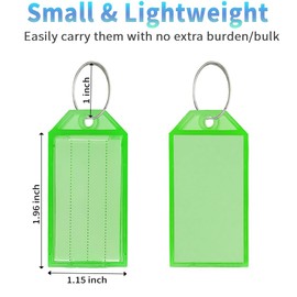 Lhocm Key Tags, 16 Pack Plastic Key Tags with Ring and Label Window, 8 Colors