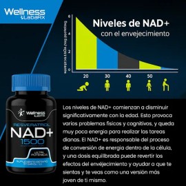 Suplemento en cápsula Wellness Labsrx NAD de Nad 1500 mg x 120g                                                                                       