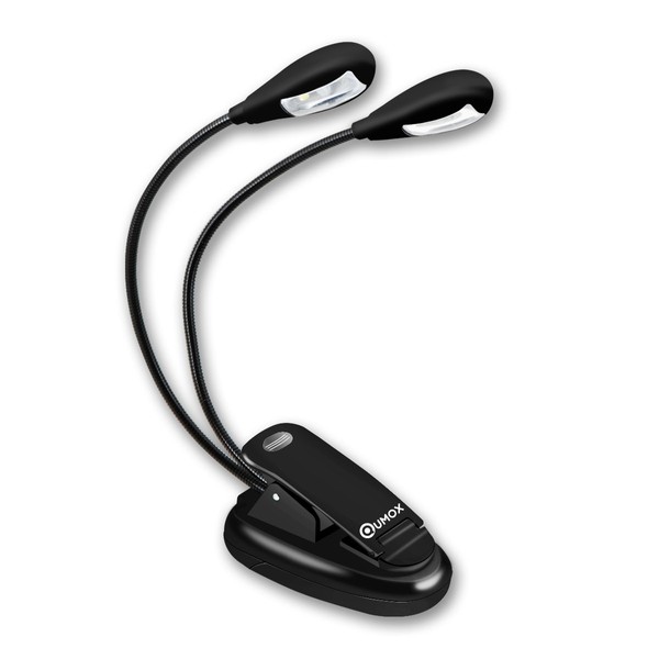 QUMOX LED Book Light, Portable Music Stand Lights, Dual Head,