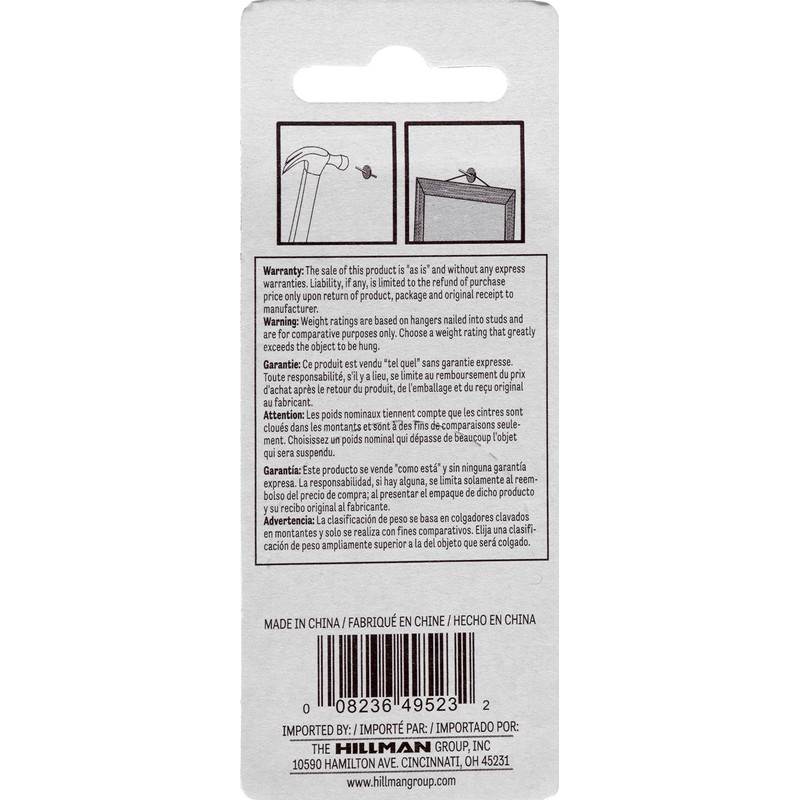 The Hillman Group 122188 Assorted Quick Hangers, Brass