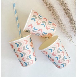 Sleepover Boho Party Cups (Set of 8) | Teepee Party Decorations | Slumber Party Supplies | Pajama Party Decorations | Sleepover Party Supplies