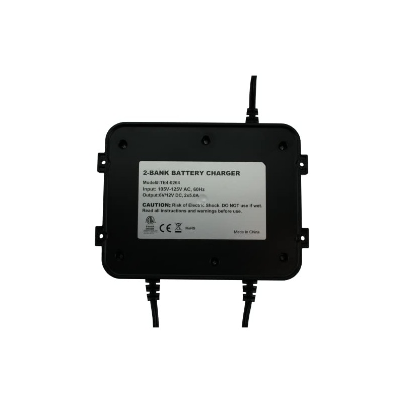 Banshee 2-Bank Marine Battery Charger, 10-Amp (5-Amp Per Bank) Smart