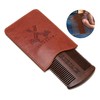 MANEJACK Wooden Beard Comb & Case, Dual Action Fine &