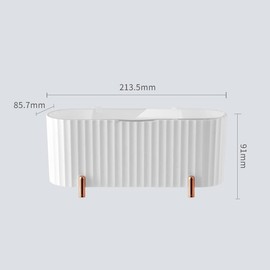Squishy Dot Clear Cosmetic Storage Organizer, 3-Compartment Transparent Multi-Functional Bathroom Closet Storage with Clear Lid, Cotton Swab, Cotton Pad and Makeup Sponge Organiser(White)