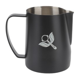 Frothing Cup Prevent Spilling 304 Stainless Steel Milk Frothing Pitcher with Handle for Coffee Making 600ml Black
