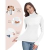 Women's 2 Pack Long Sleeve Turtleneck Thermal T-Shirts Mock Neck